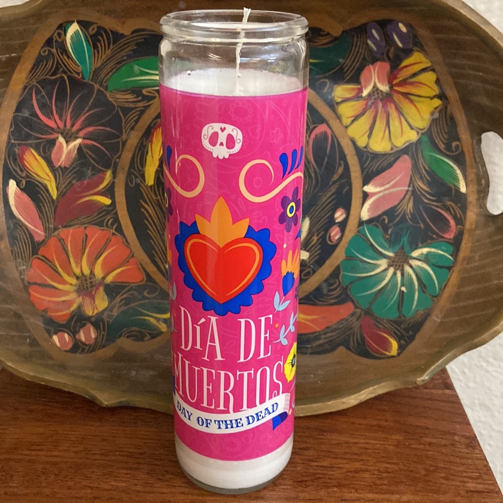 5/$10❤️❤️❤️NEW Dia De Muertos Tall Decorative Glass Votive Candle